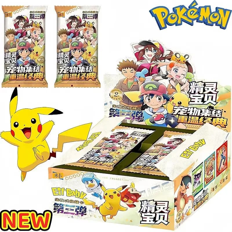 Nuova Collezione di Carte Pokémon Anime Game Eif, Carte di Lusso per Animali Virtuali, 3 Versioni, Scatola a Sorpresa, Giocattolo da Collezione, Regalo per Appassionati