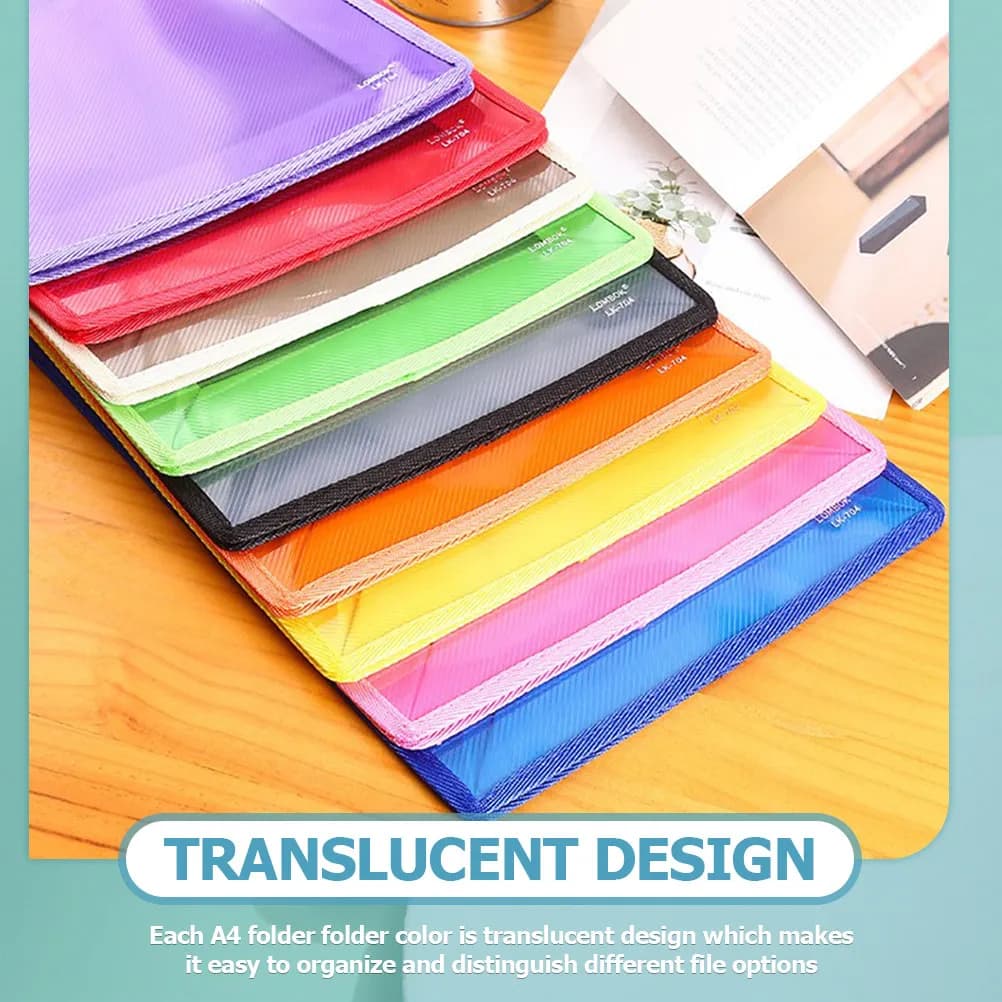 Cartella portadocumenti in PP resistente da 10 pezzi, versatile e portatile, per ufficio, scuola, conferenze, ricevute, fatture, carta A4