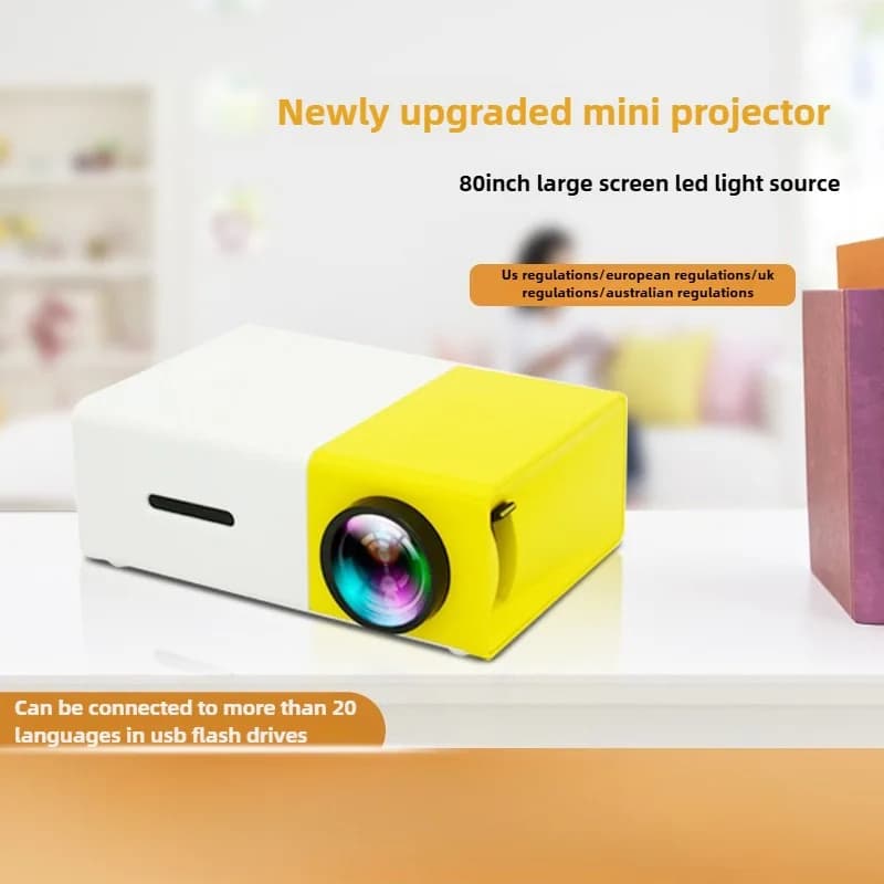 YG300 Projector Mini Micro Entertainment Portable Home LED Mobile Phone Wired Same Screen Projector Wholesale