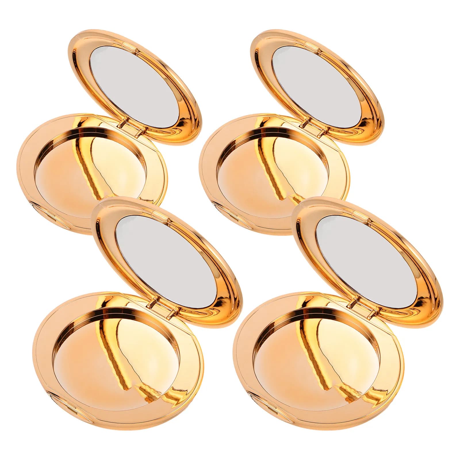 Set of 4 Empty Containers for Make-up, Rounds with Removable Cover and Integrated Mirror, Mini Containers for Free Powder, Ideal for Travels and Fa-da- ♪