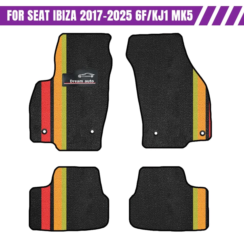 Per il sedile Ibiza 2017-2025 6F/KJ1 MK5 Tappetini per auto Tappetini per auto antiscivolo impermeabili con pulsanti Accessori per auto