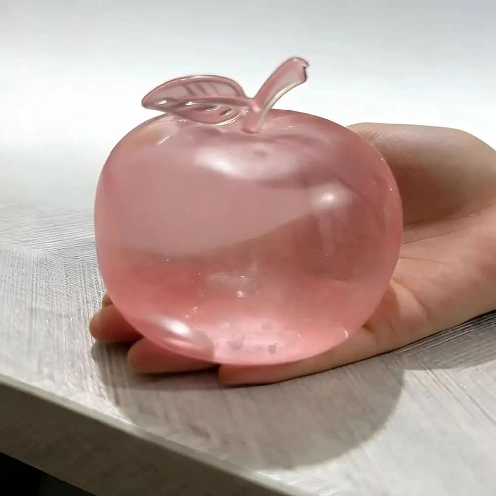 Pallina Antistress Morbida a Forma di Mela Verde, Giocattolo Sensoriale Rosa per Bambini e Adulti, Alleviamento dell'Ansia, Gioco Sensoriale, Decorazione da Scrivania