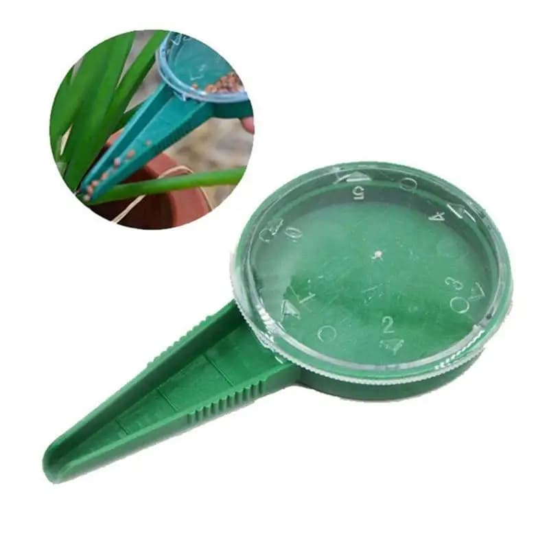 Garden multifunction plant seed dispenser tool, 5 file adjustable planter, flower planter, grass, holding in hand