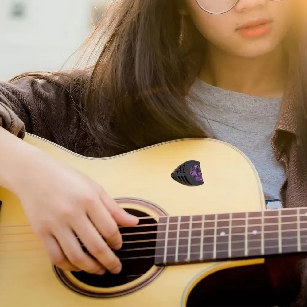 Portaplettro in Plastica Adesivo per Chitarra, Accessori per Strumenti Musicali, Scatola Porta Plettri per Chitarra