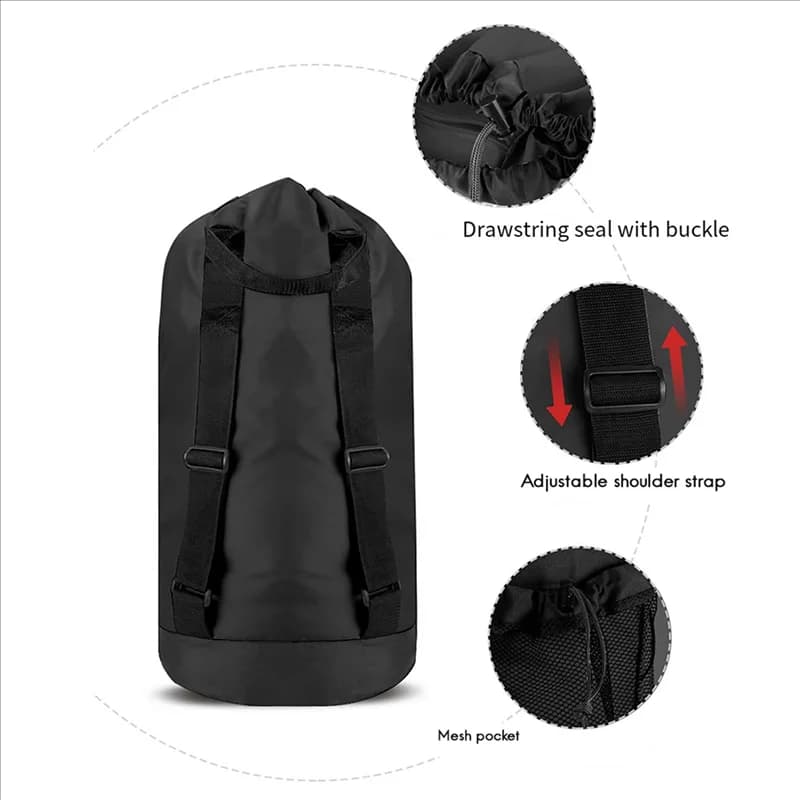 B84B-2X Borsa per la biancheria con spallacci e tasca in rete Zaino per la biancheria Grande cesto per la biancheria portatile