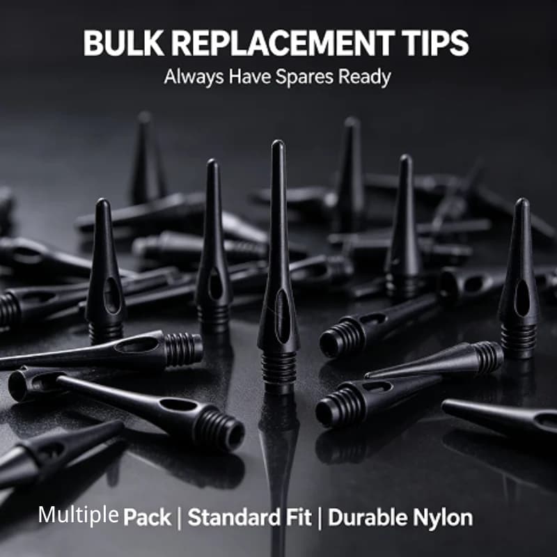 100PCS Durable Soft Tip Points Needle Replacement Set For Electronic Dart Black Wear-resistant Durable Soft Plastic Black Tips