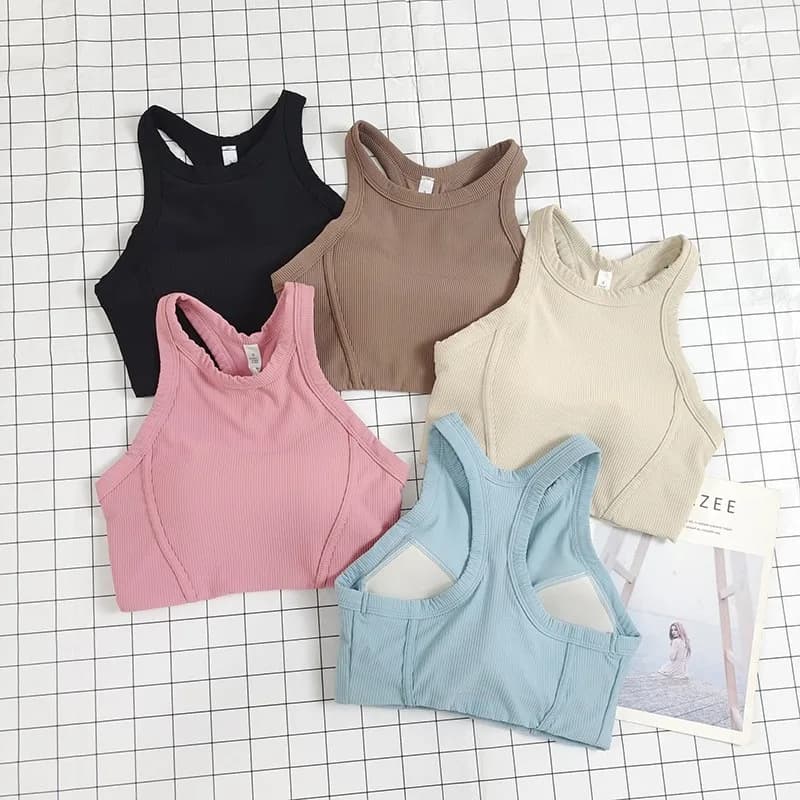 Reggiseno sportivo monopezzo ad alto impatto da donna: antiurto, schiena scoperta, supporto imbottito, asciugatura rapida per corsa e yoga