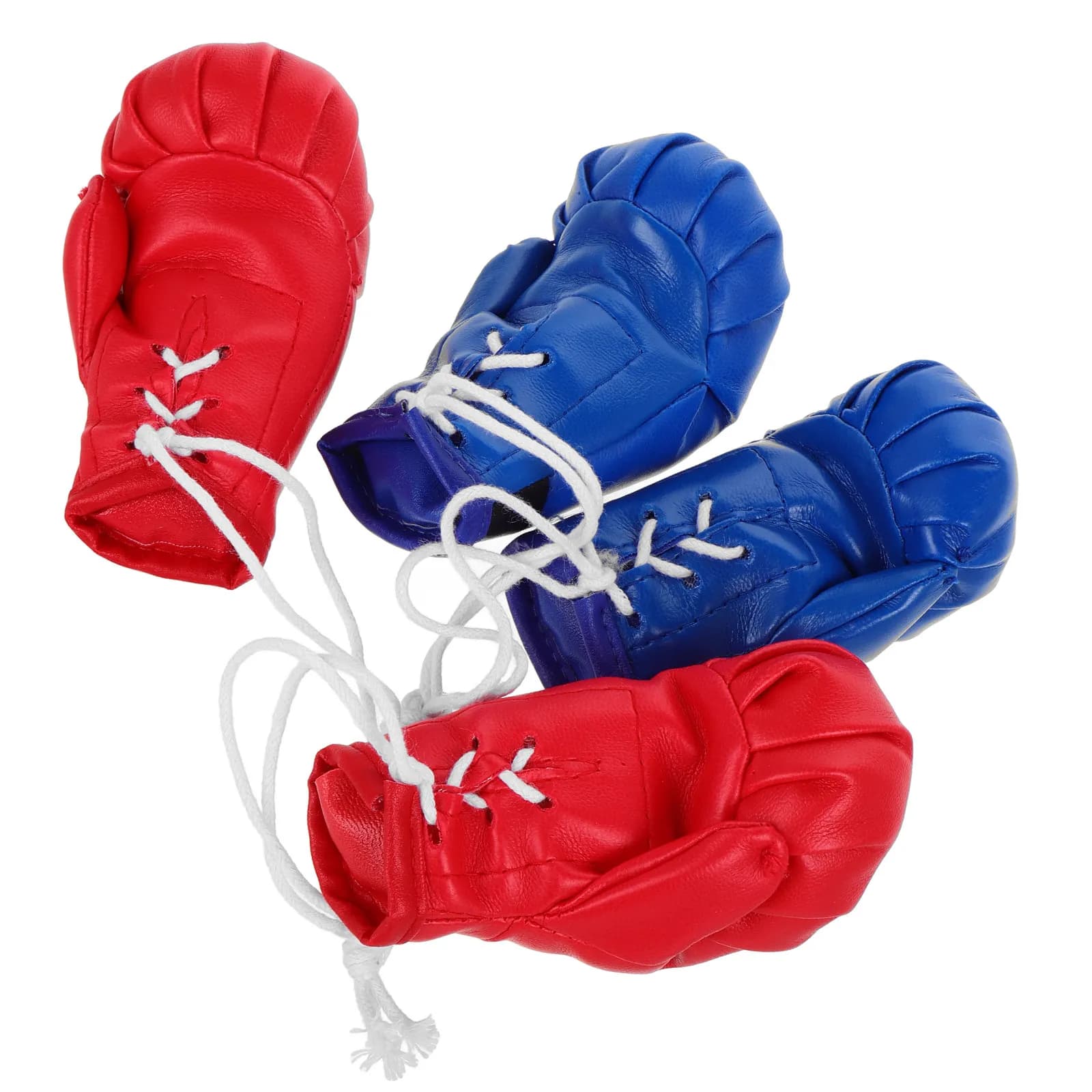 4Pcs 10Cm Miniature Boxing Gloves Hanging Ornament Keychain for Rearview Mirror Desk Car Gym Party Boxing Theme Decoration