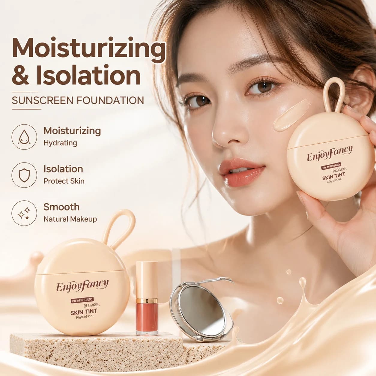 Base Face Foundation Makeup Cream Pores Oil-control Moisturizing Fine Lines Long Lasting Hydrating Makeup For All Skin Tone
