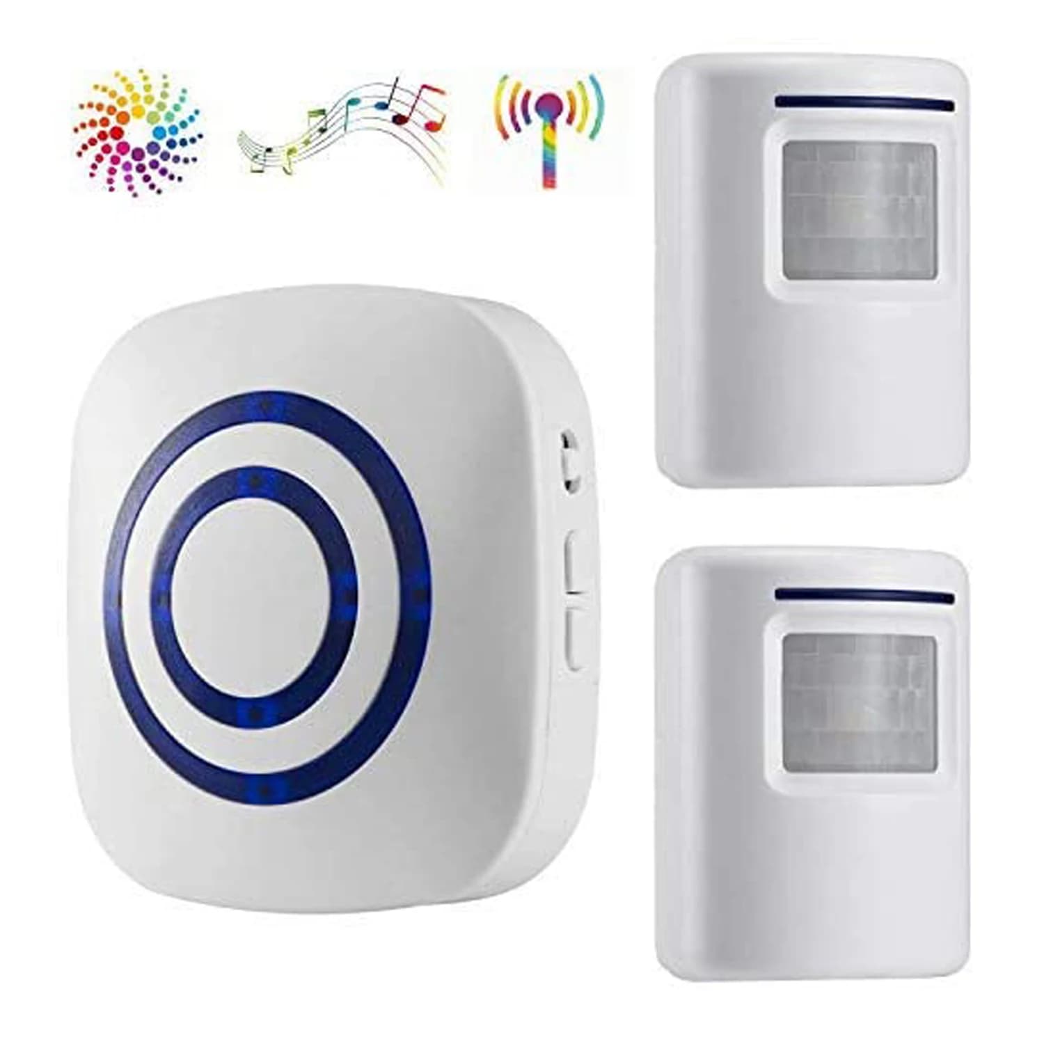 Campanello con Sensore di Movimento, Allarme Wireless per Sicurezza Domestica, Campanello per Porta d'Ingresso con Ricevitore Plug-in