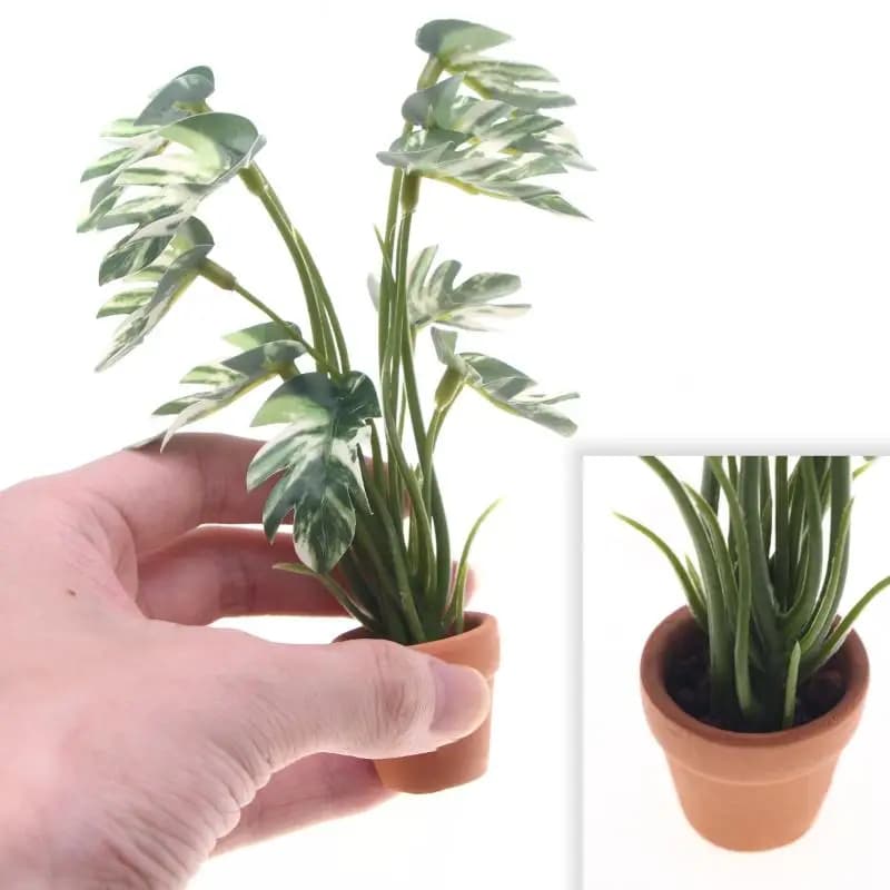 1/12 Doll House Simulation Monster Green Plant Pot Doll House Decoration Micro Landscape Garden Bonsai Model