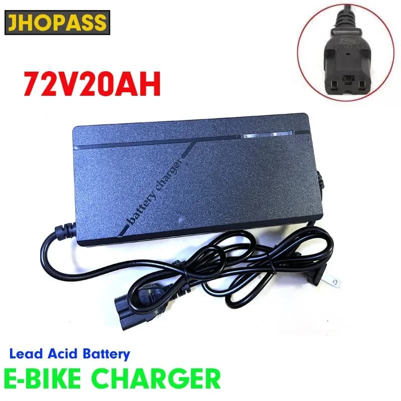 72V20AH GEL AGM HD charger for lead-acid batteries for E-bike, Scooter, Moto, Smart AC100-240V, compatible with US EU AU UK plugs