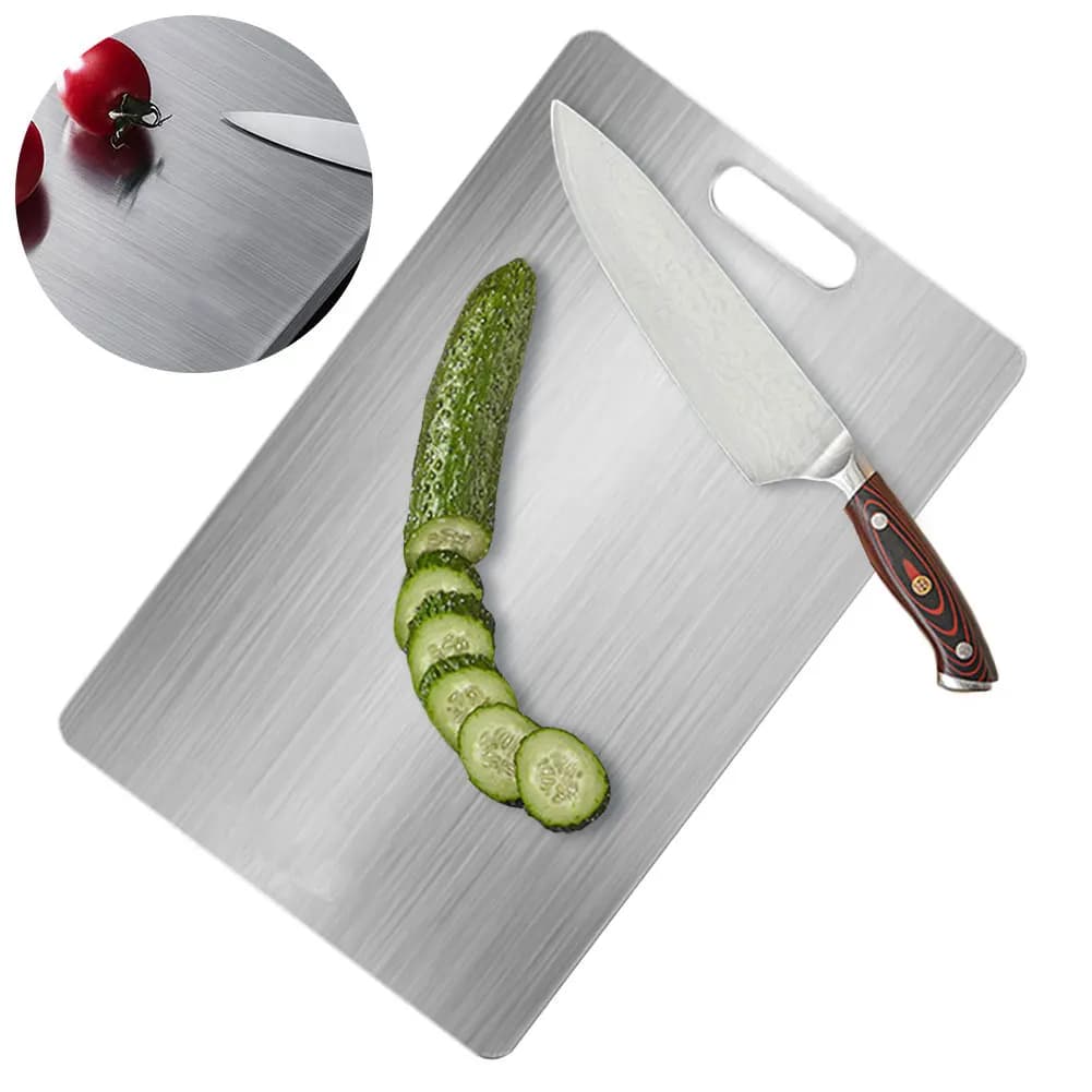 New Titanium Cutting Boards Two Sides Of Germany 304 Stainless Steel Multi-purpose for Meat Fruit Vegetables Chopping Board