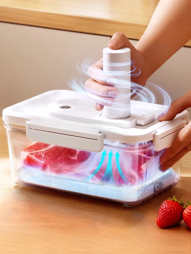 Contenitore per Alimenti Sottovuoto, Scatola Quadrata Trasparente in Silicone per Conservazione di Verdure e Carne in Cucina