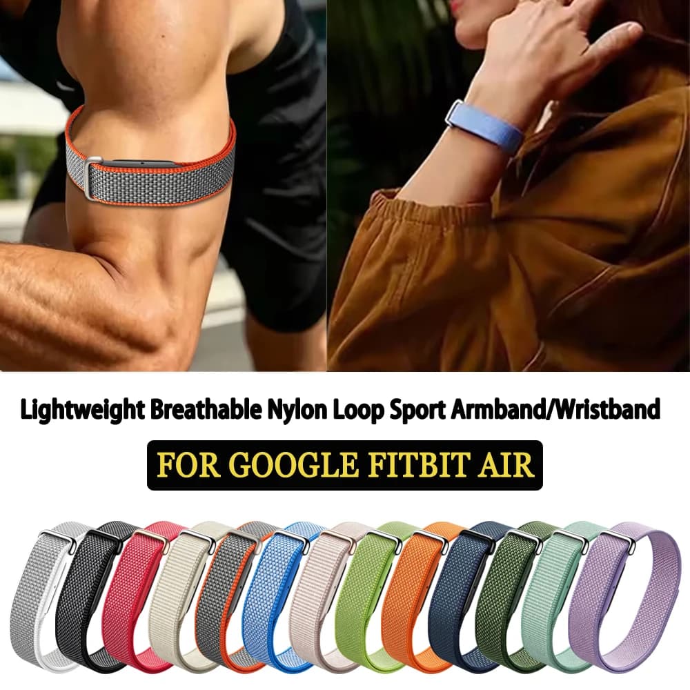 Nylon Loop Sports Bicep Arm Watch Strap for Google Fitbit Air Breathable Woven Bracelet Wristband Correa Replacement Accessories