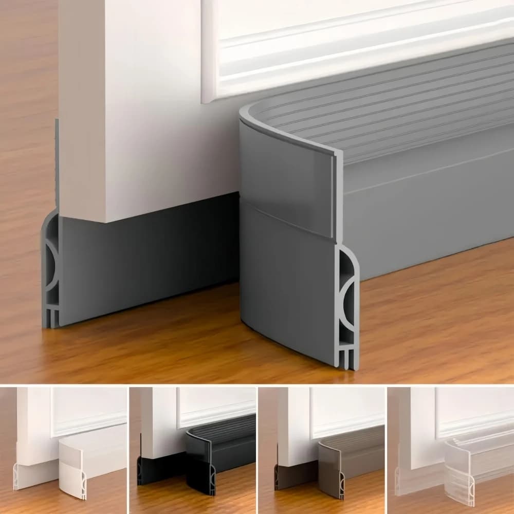 1 pz 1m/39.37in Striscia sigillante autoadesiva insonorizzante per fondo porta, paraspifferi anti-insetti per porta, guarnizione per isolamento domestico