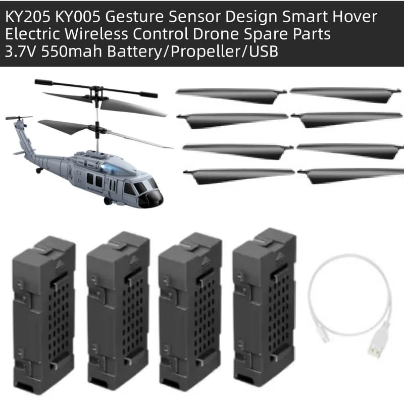 KY205 KY005 WIFI FPV Sensore di Gesti APP Telecomando Elettrico Elicottero RC Ricambi Batteria 3.7V 550mAh/Elica/USB