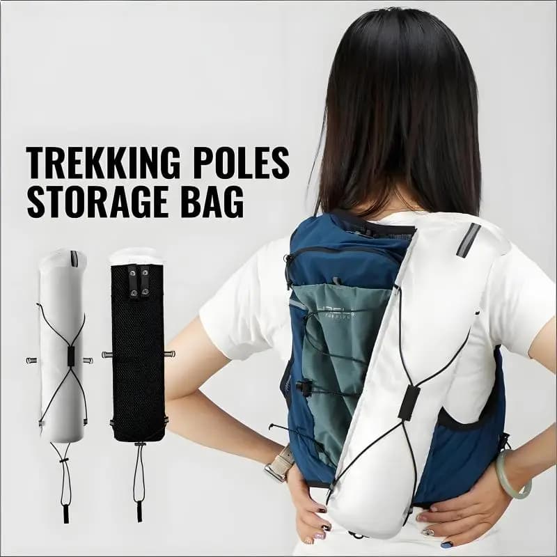 Lightweight Waterproof Trekking Poles Carry Bag Portable Hiking Cane Storage Pouch Fit Backpack Vest Outdoor Gear Accessory