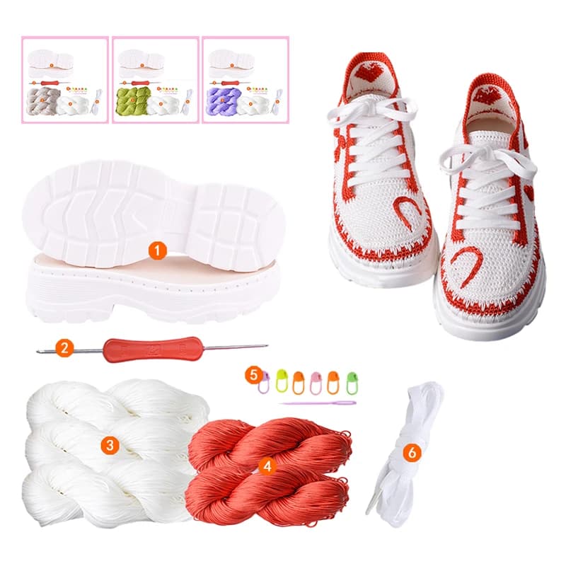 1 Set Suole con gancio intrecciate a mano Suole in gomma morbida anti-calcio + Linea cava Pantofole fai da te lavorate a mano Sandali Scarpe Materiale all'uncinetto