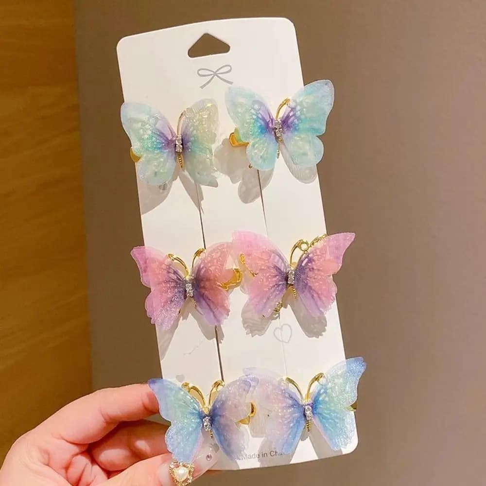 Girls Hair Ornament Cute Barrette Rainbow Hairpin Duckbill Clip Butterfly Hairpin Hair Clips