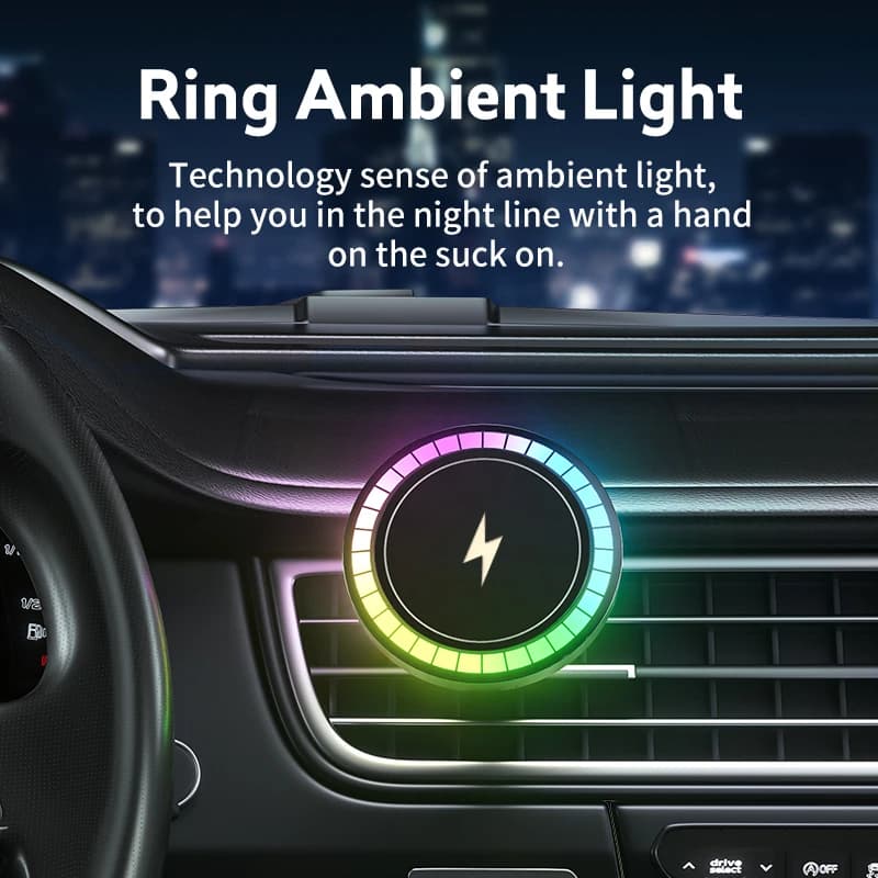 15 W RGB Car Magnetic Wireless Charger for iPhone 12 13 14 15 Pro Max Macsafe Car Phone Support Fast charging station