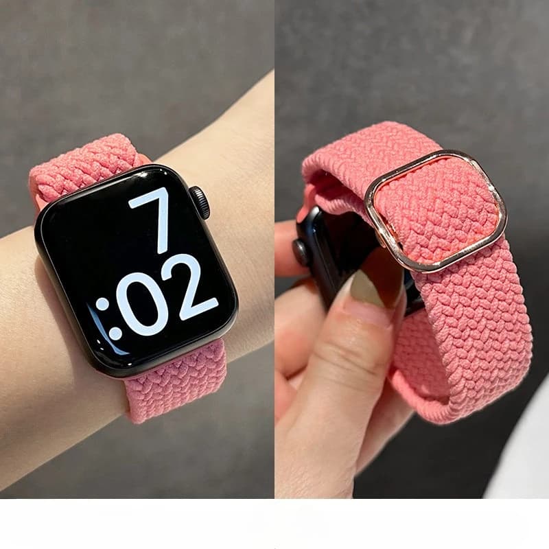 Cinturino in nylon intrecciato per Apple Watch S11, 42-46mm, Ultra3 45-49mm, 44mm, 41mm, bracciale elastico regolabile serie 10 9 8 7 6 SE3