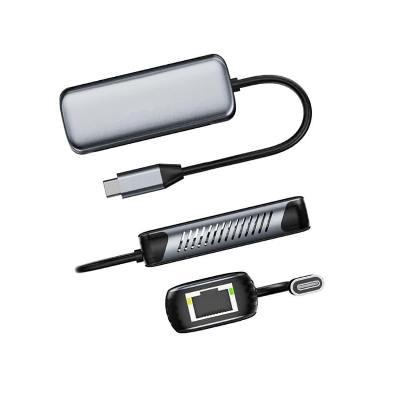 Adattatori veloci da USB tipo C a Ethernet da 5 Gbps con guscio in alluminio per laptop e tablet W8KE