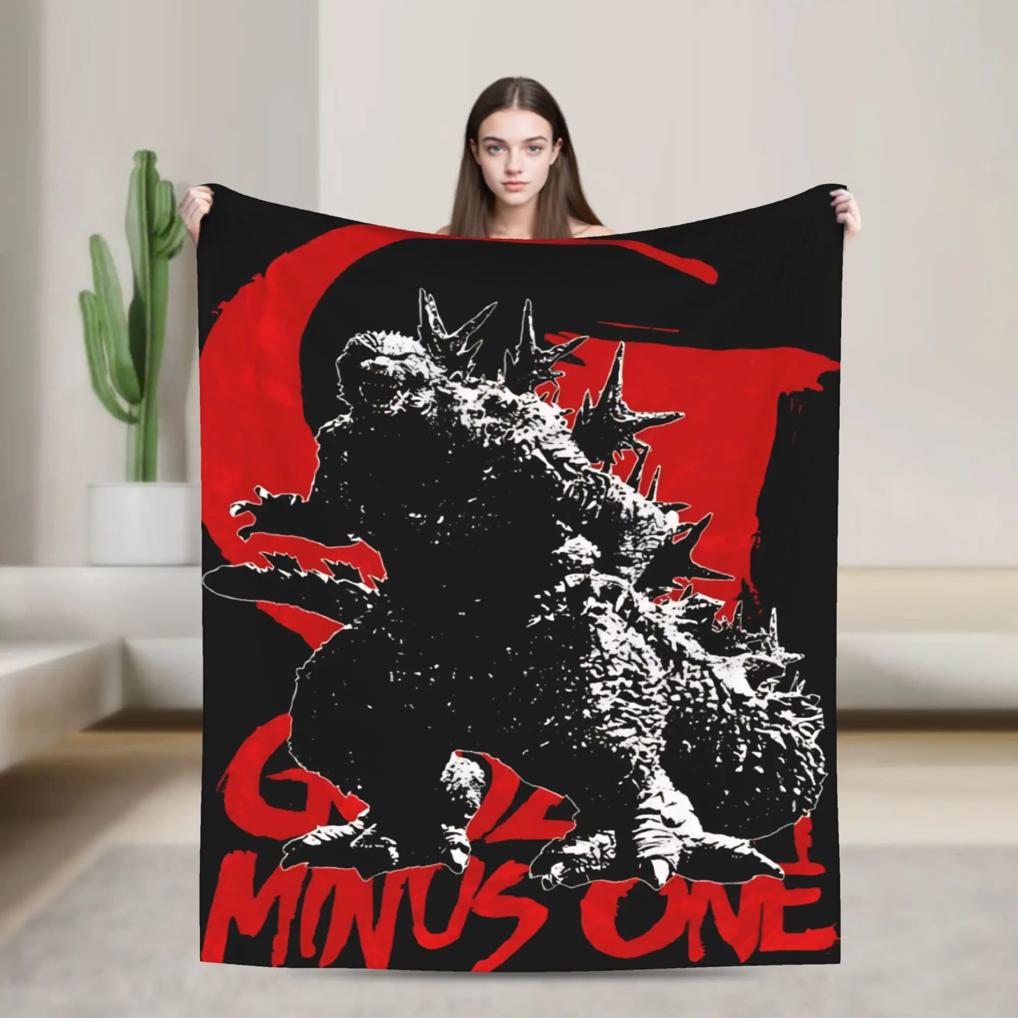 Godzilla Minus One Flannel Blanket Super Warm Throw Blanket for Bedroom Camping Print Bedspread Sofa Bed Cover