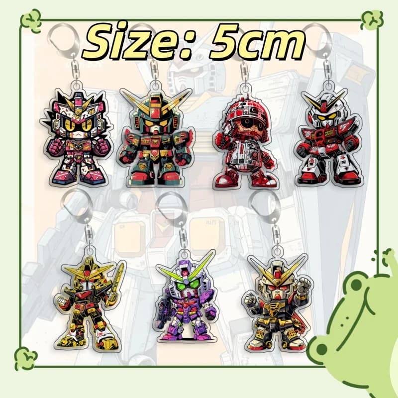 Keychain for Gundam RGM-79 GM RX-78-2 Gundam Backpack Pendant Anime Game Fans Gift Recycled Acrylic Decoration Rare Card Toy