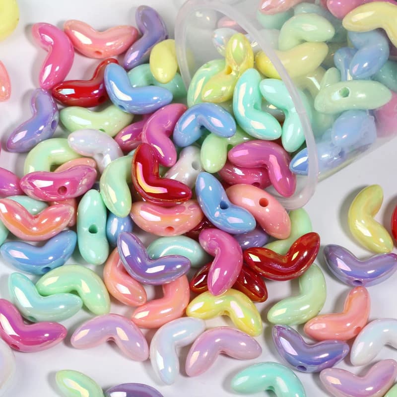 12 Pieces Acrylic Beaded Colors Mixed, Design Polished Surface, for Jewelry Make by You, Necklaces, Bracelets, Wind Bells, Sewing Beads