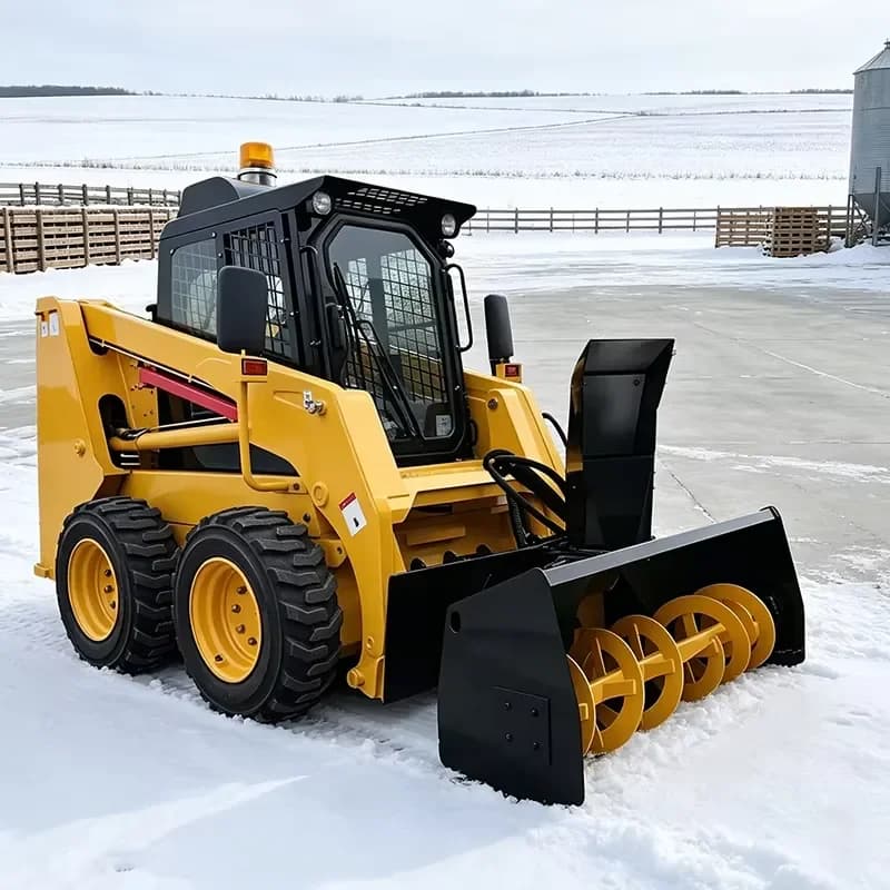 72 Inch Hydraulic Chute Snow Blower for Skid Steer Heavy Loader Mount Snowblower