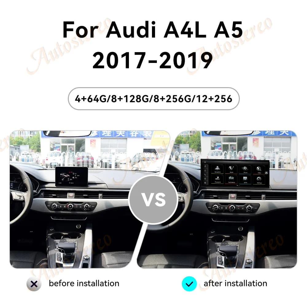 15.8 Inch Android 14 Qualcomm Carply For Audi A4L A5 2017-2019 Car GPS Navigation Stereo Head Unit Multimedia Player Stereo Auto