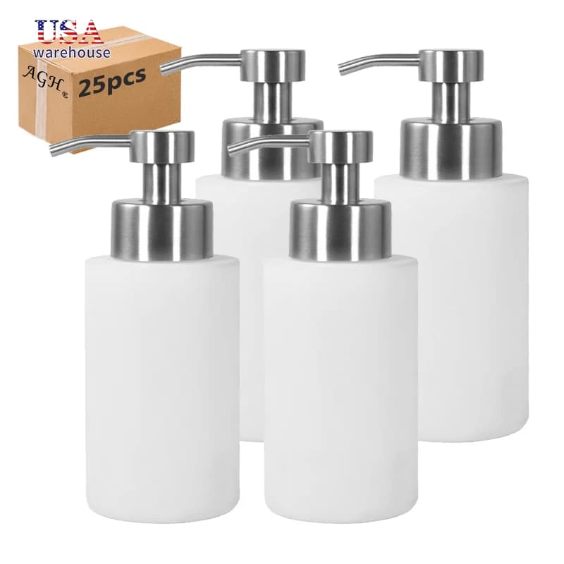 Bottiglia di disinfettante per le mani con dispenser di sapone bianco per sublimazione in acciaio inossidabile da 25 pezzi 18 once 550 ml con pompa He