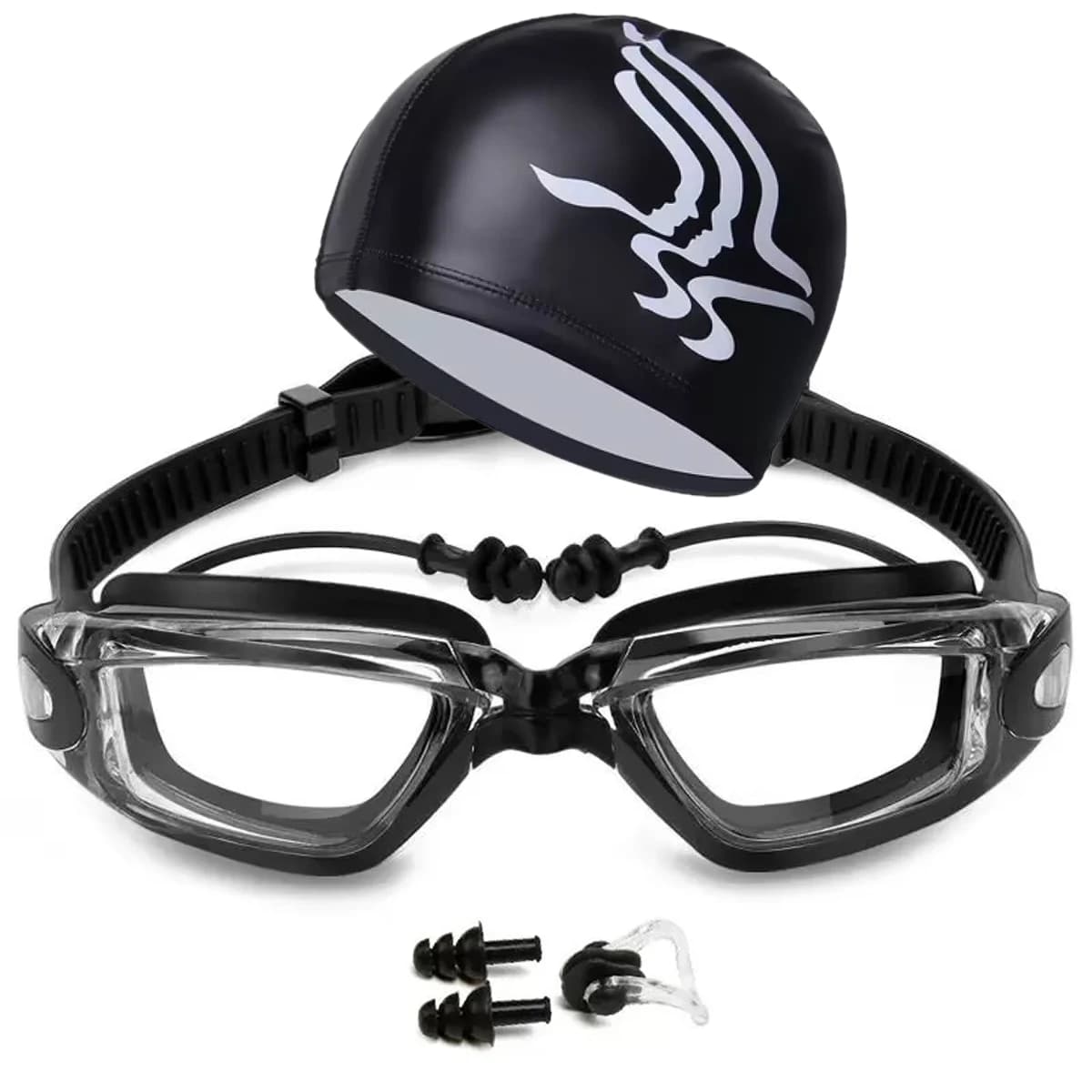 Swimwear Swimwear Anti-fog Swimwear for Adults Set PU swim cap Waterproof silicone swimwear with and