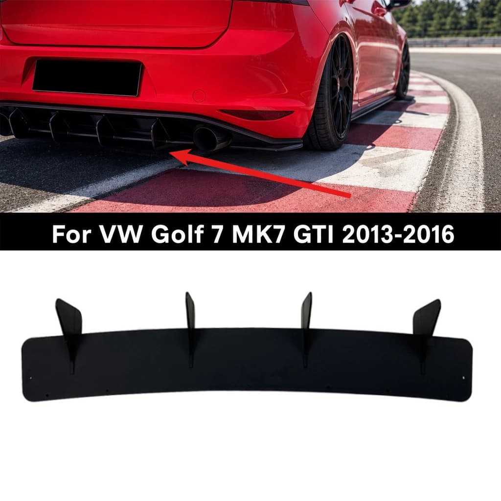 4 Fins Car Rear Bumper Diffuser Rear Side Splitters Spoiler Lip For VW Golf 7 MK7 GTI 2013-2016 ABS Gloss Black Bodykits Tuning