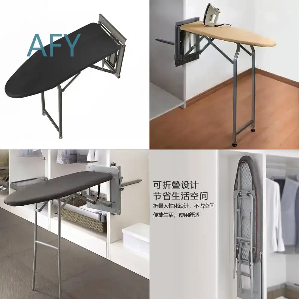 Folding Wardrobe Ironing Board for Home Cloakroom Internal Hidden Electric Iron Rack Push Pull Damping Ironing Station