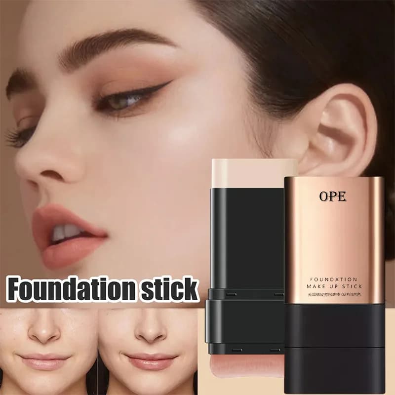 Stick per il trucco leggero a copertura totale (con testina a pennello), idratante a lunga durata, impermeabile, trucco naturale, texture cremosa