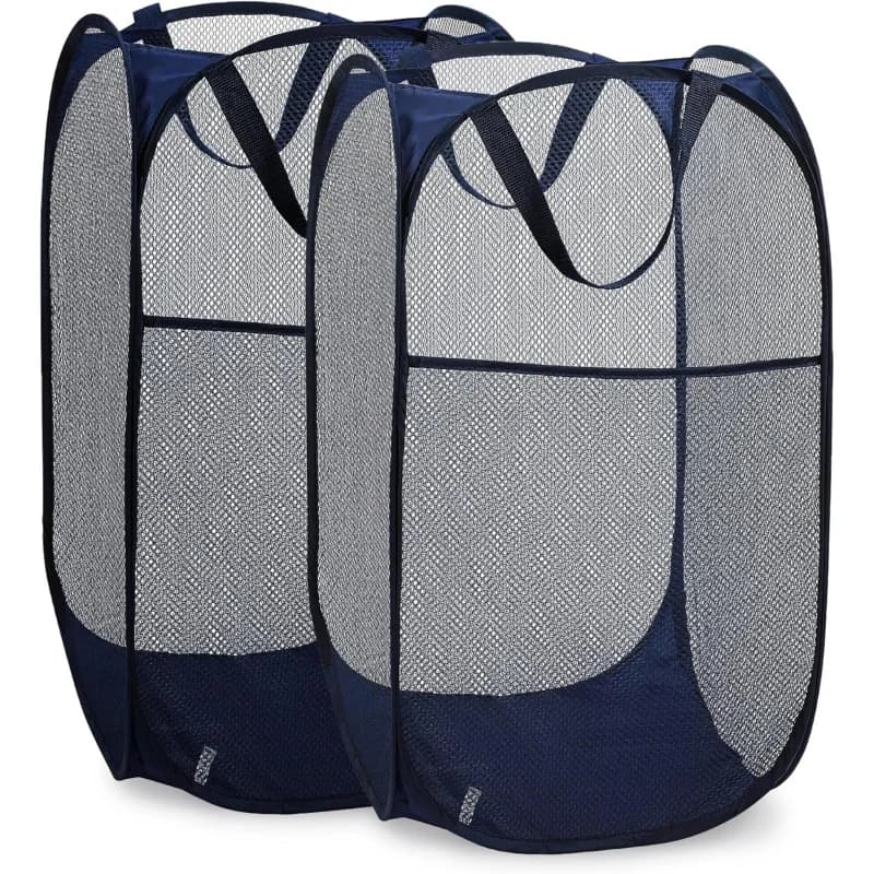 Pop-up laundry basket on the net – Portable handle, durable, folding storage, easy to open. Pop-up folding clothes basket perfect for Ki