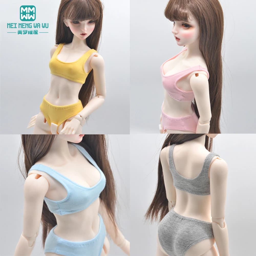 BJD Doll Clothes for 28-60CM 1/3 1/4 1/6 SD DD YOSD Toys Ball Jointed Doll Fashion Sports Underwear Set in White, Pink, Blue