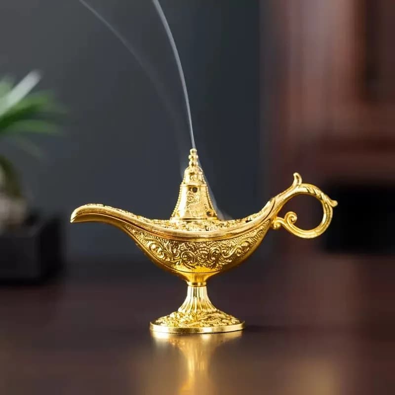 Creativo Golden Alas Divine Lamp Series Ferro Bruciatore di incenso Pan Supporto di incenso Supporto di combustione Decorazione della casa