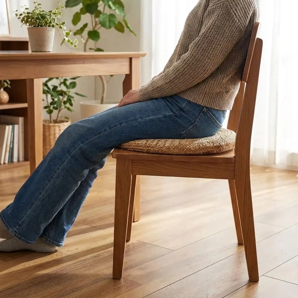 Natural Thick Soft Round Seat Cushion Anti Slip Handmade Woven Meditation Cushion Breathable Chair Cushion Bay Window