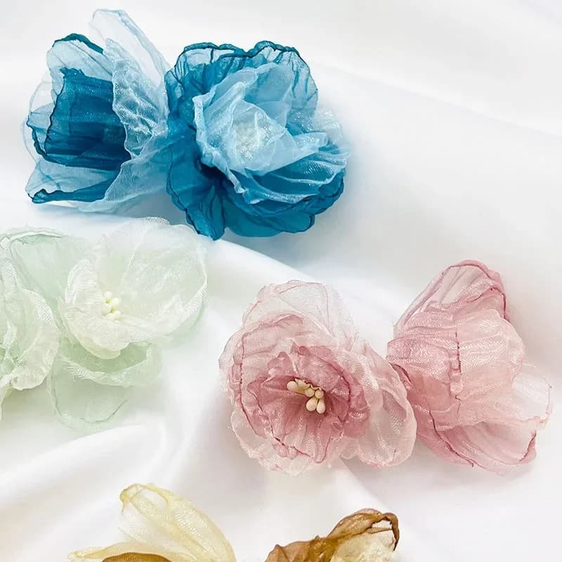 5 pezzi/lotto toppe floreali artigianali per vestiti da cucire su accessori per spille con boccioli di rosa forniture per scarpe a forcina