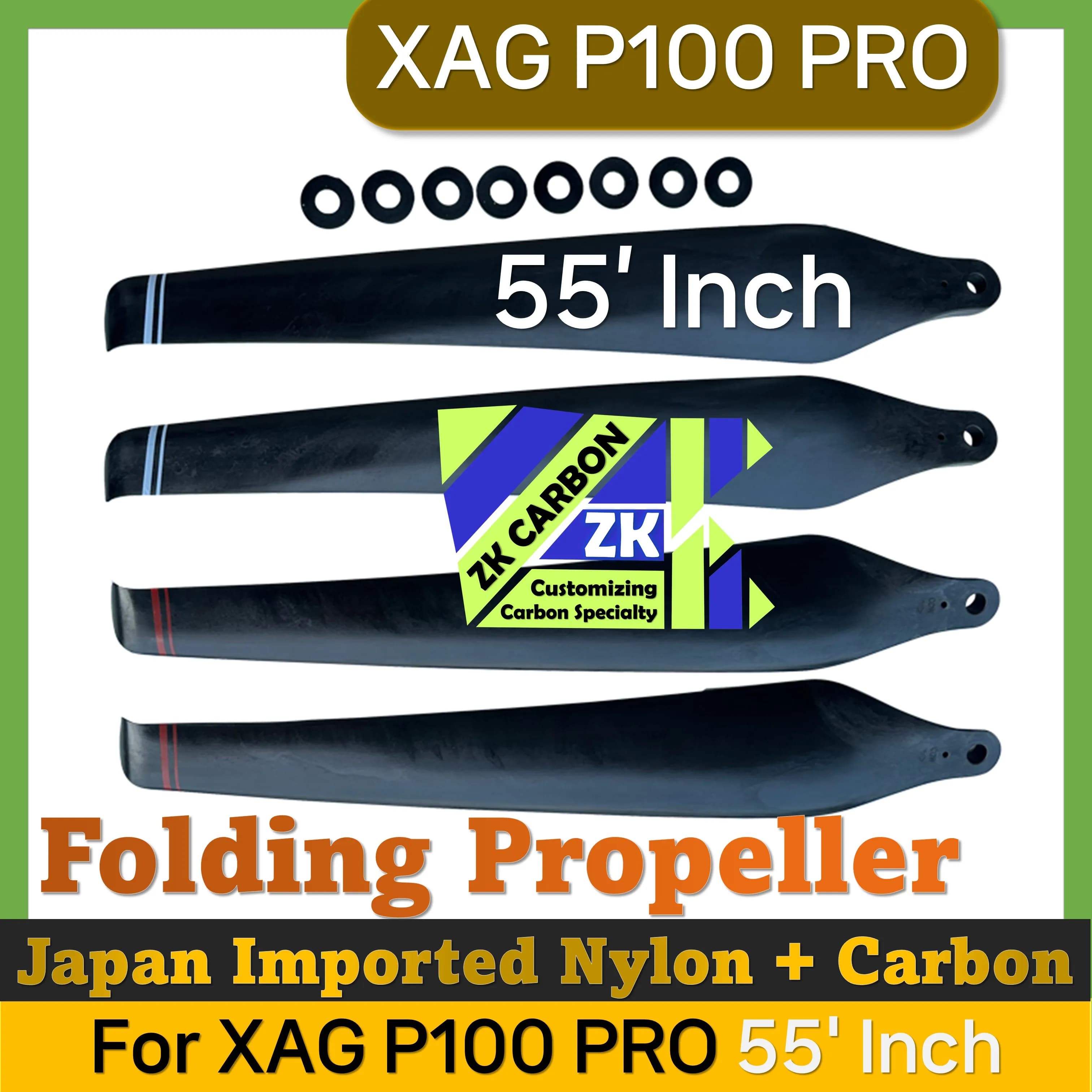 1 paio di eliche pieghevoli in fibra di carbonio di Nylon P100 da 55 pollici per XAG P100 Pro accessori per droni agricoli CW CCW 4 ali