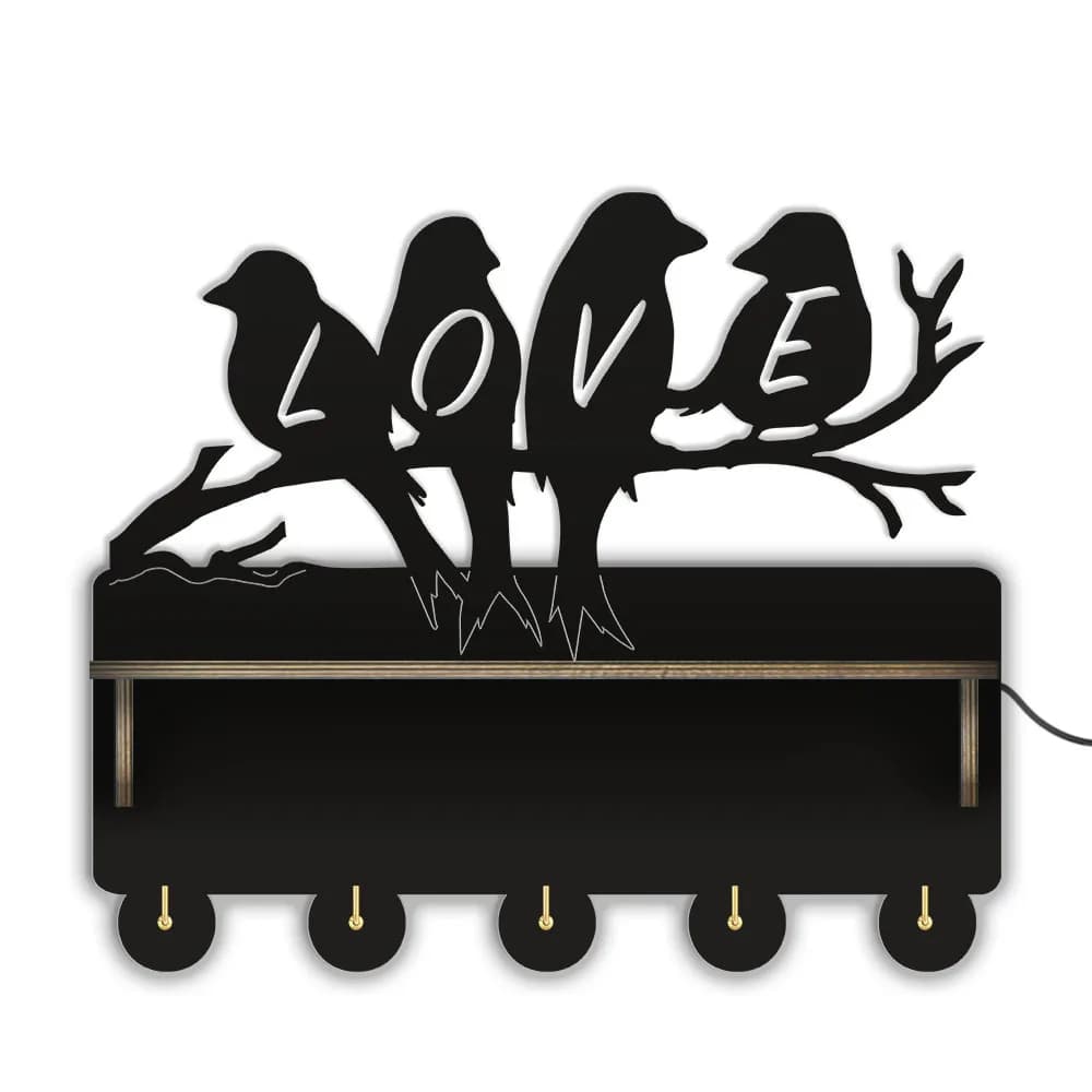 Love Birds Family Bag Dresses Coat Keychain Wall Hooks House decorations for the bedroom Dresses for natural animals Exhibitor