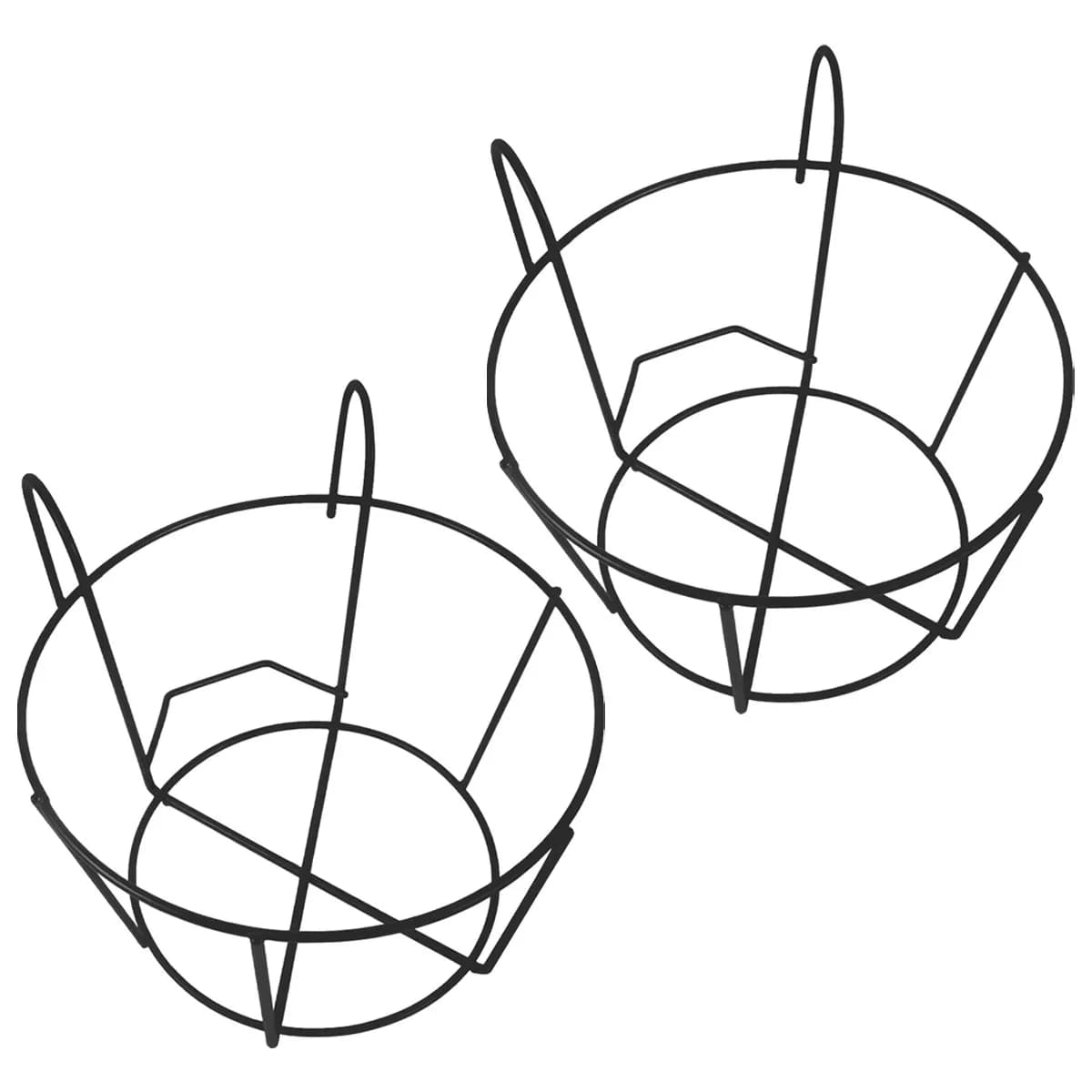 2Pcs Hanging Flowerpot Bracket Iron Plant Pot Holder Balcony Garden Flower Display Stand Black Size Xl Holder
