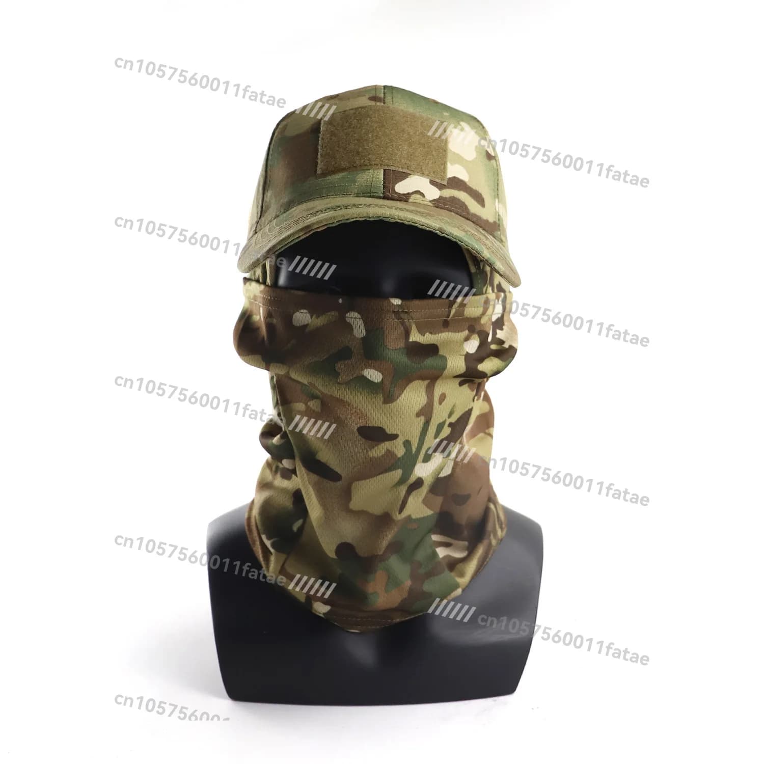 Berretto da baseball mimetico per esterni, set di maschere per protezione solare tattica per fan militare, berretto da pesca