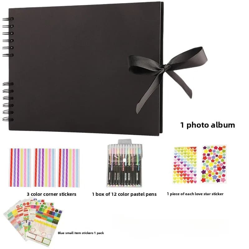 Photo Album DIY Scrapbook White Black Pink Memory Books Handmade A4 A5 Scrapbooking Album Kit Set for Wedding Anniversary Gifts
