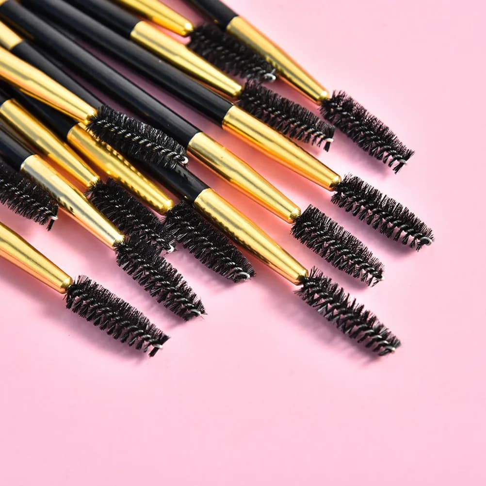Set di 12 Pennelli Doppio Uso per Mascara e Sopracciglia, Spazzola a Spirale per Ciglia, Pettine per Sopracciglia, per Trucco Professionale e Domestico