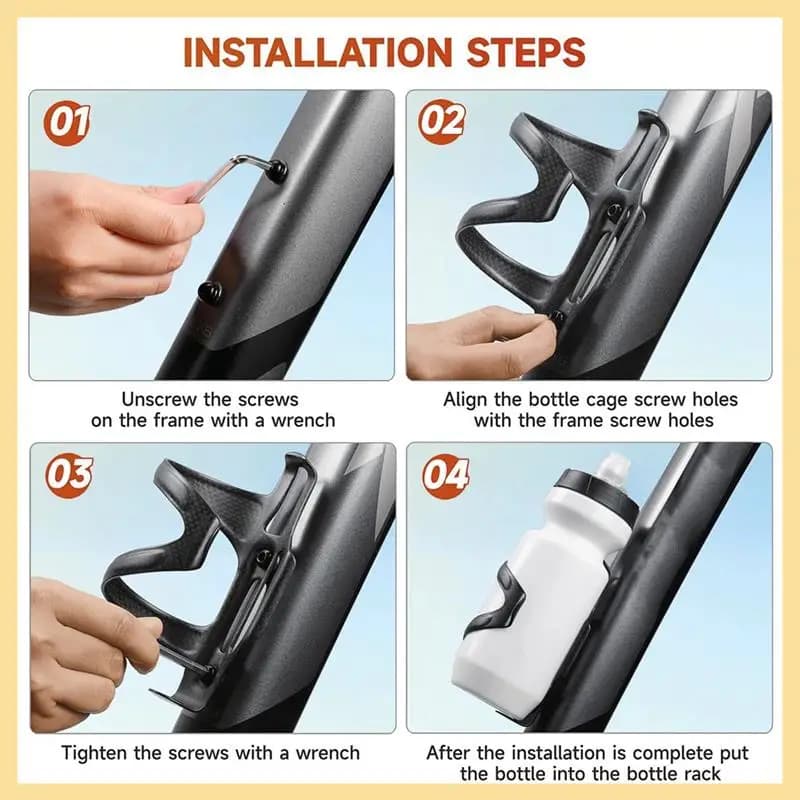 AA90-Carbon Fiber Bicycle Bike Water Bottle Cage Holder Mountain Road Bike Water Bottle Cage