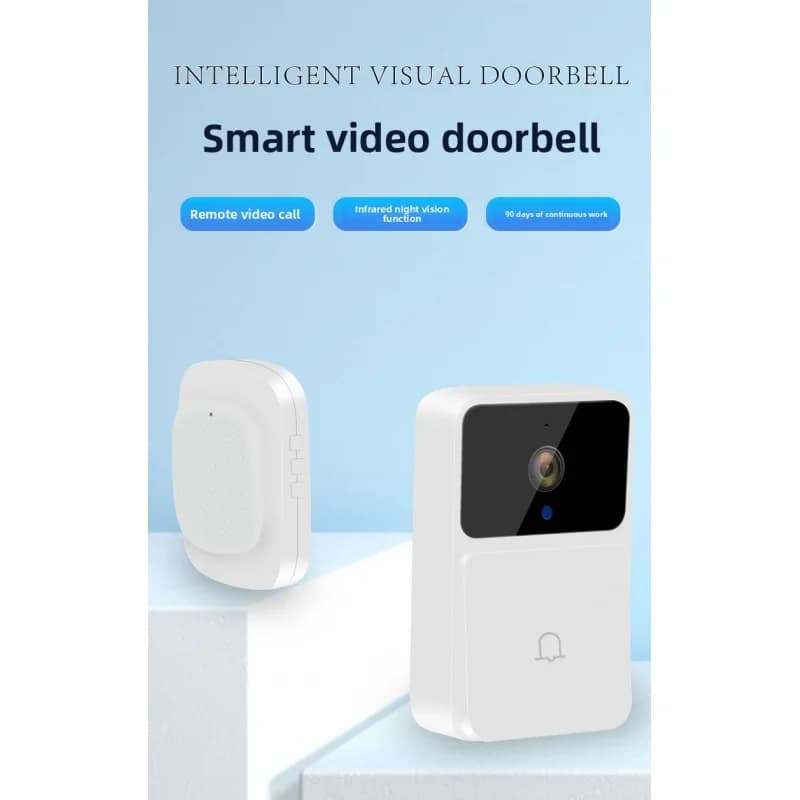 Cross-border no-drill smart doorbell with human detection, monitoring, mobile intercom, video camera, and anti-theft features